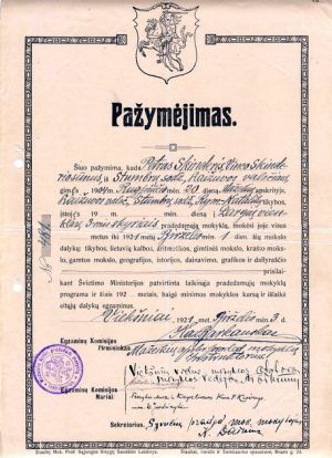 Dargiu prad. m-klos pazymejimas 1921 m..jpg