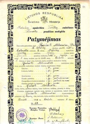 Zemales prad. m-klos pazymejimas 1933 m..jpg