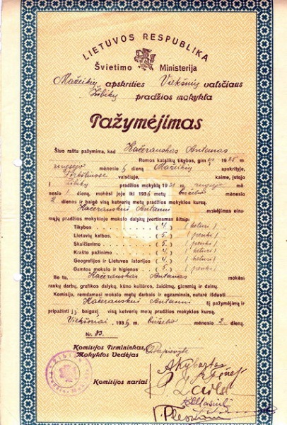Vaizdas:Zibiku prad. m-klos pazymejimas 1936.jpg